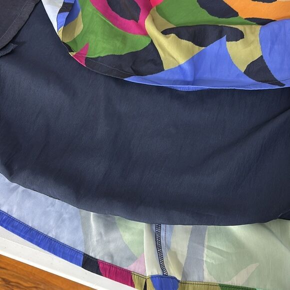 NWT Chico's Midi Dress 2/Large Trapese Back Wild Palm Sleeveless Artsy Abstract - Picture 12 of 14